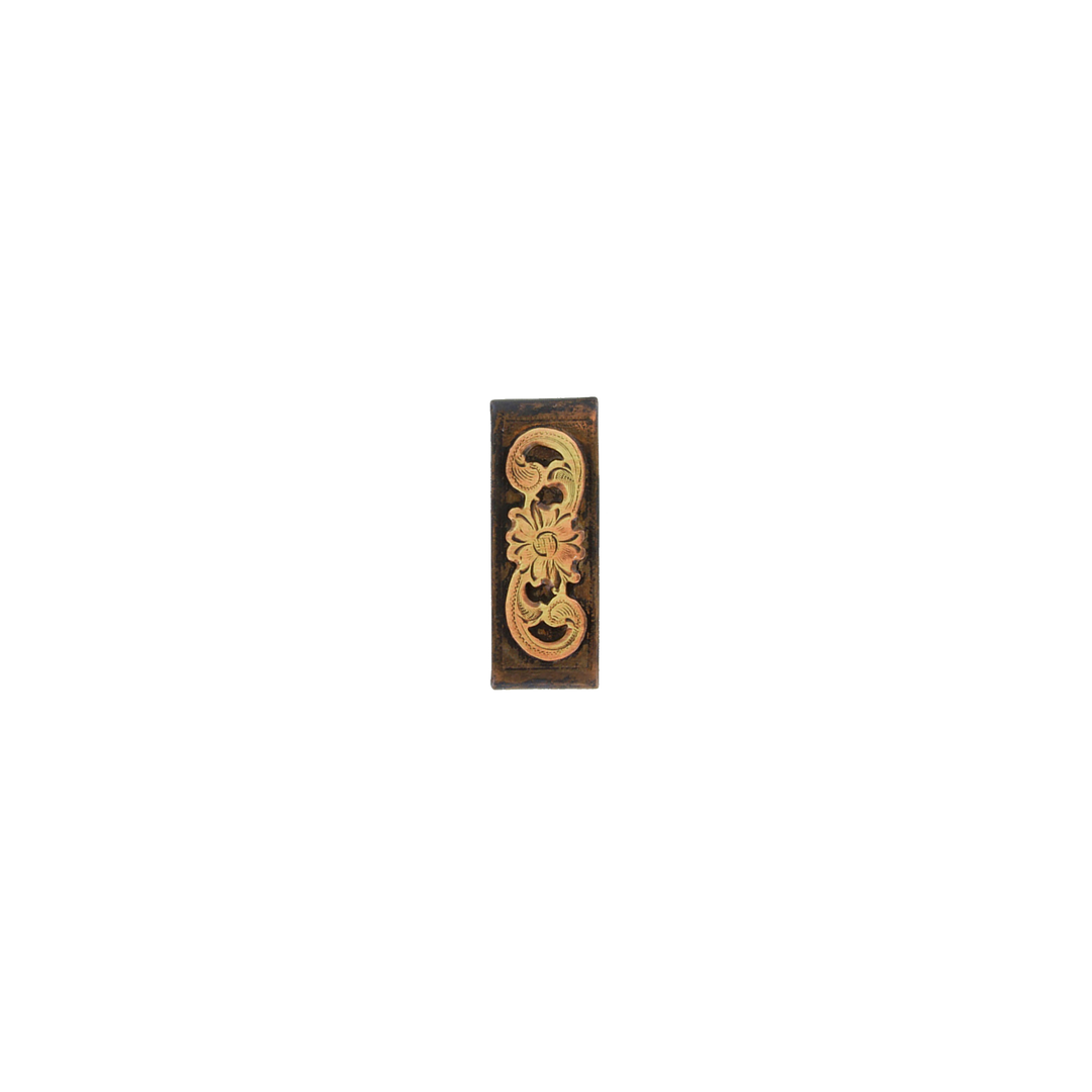 1-1/2 inch Engraved Bronze and Copper Western Belt Buckle Set