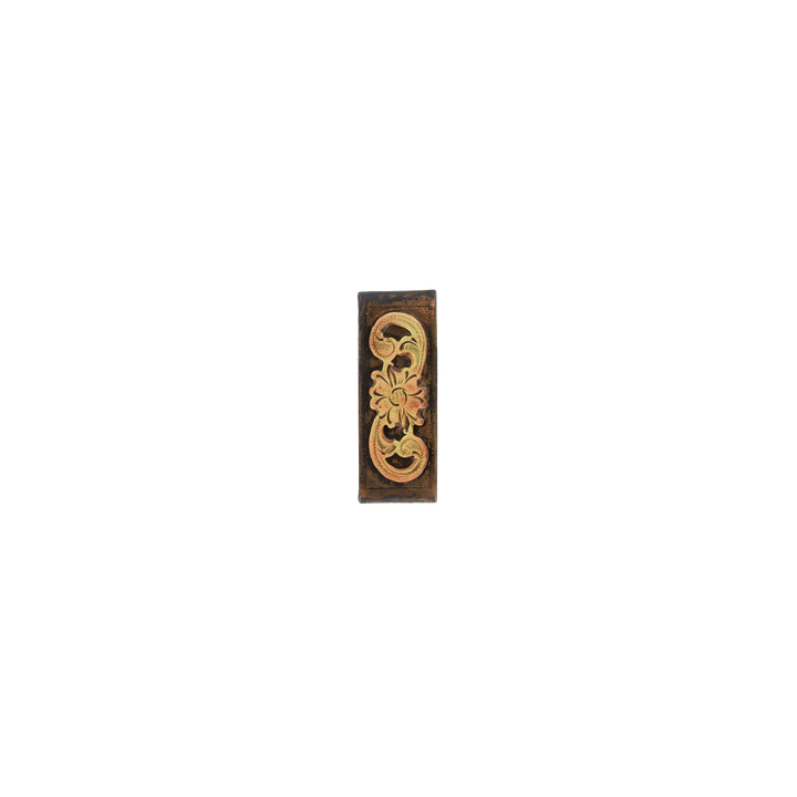 1-1/2 inch Engraved Bronze and Copper Western Belt Buckle Set