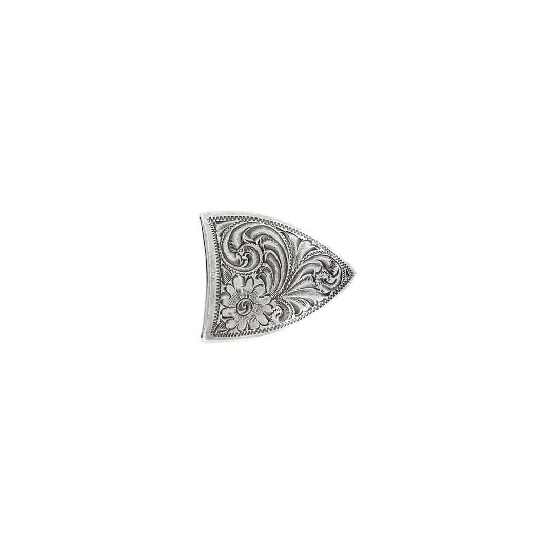 1-1/2 inch Ornate Silver Floral Western Belt Buckle Set