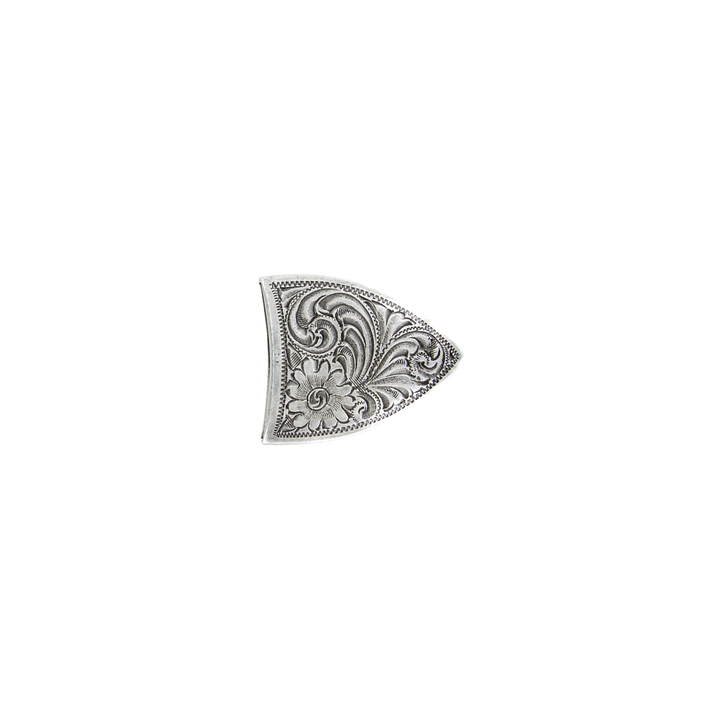1-1/2 inch Ornate Silver Floral Western Belt Buckle Set