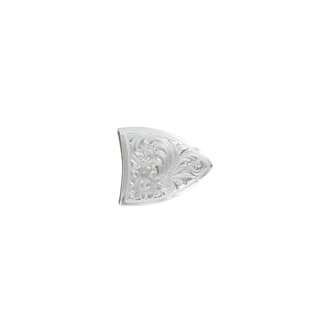 1-1/2 inch Silver Floral Engraved Belt Buckle Set
