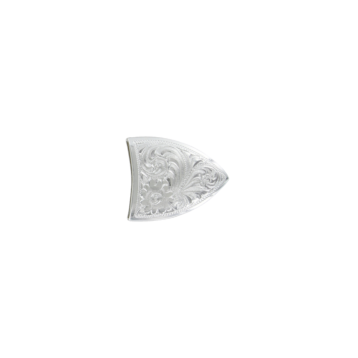 1-1/2 inch Silver Floral Engraved Belt Buckle Set