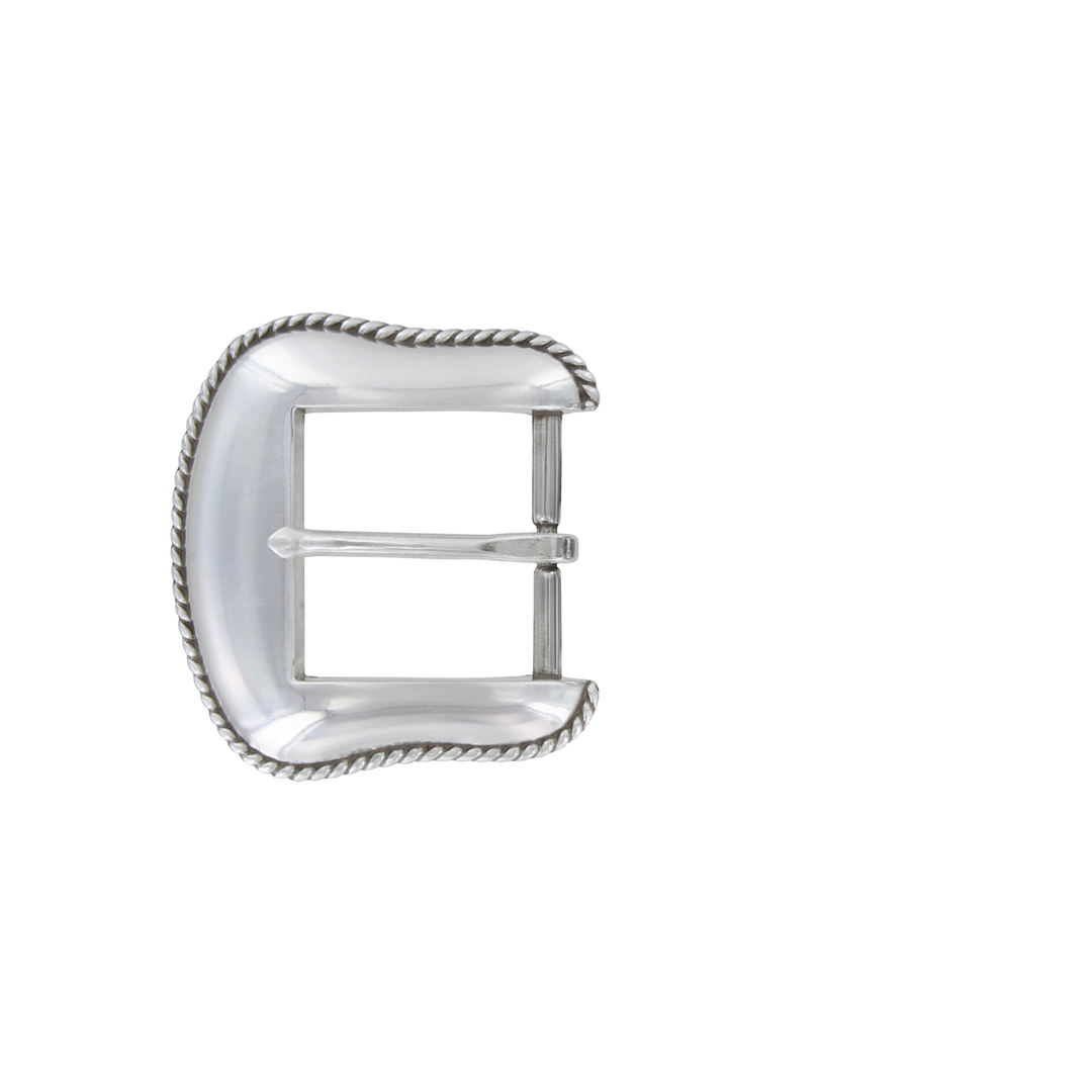 1-1/2 inch Rope-Edged Silver Belt Buckle Set
