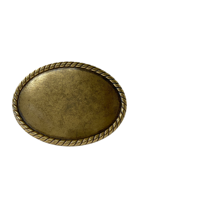 1-1/2 inch Silver, Brass, and Antique Finishes Oval Belt Buckle