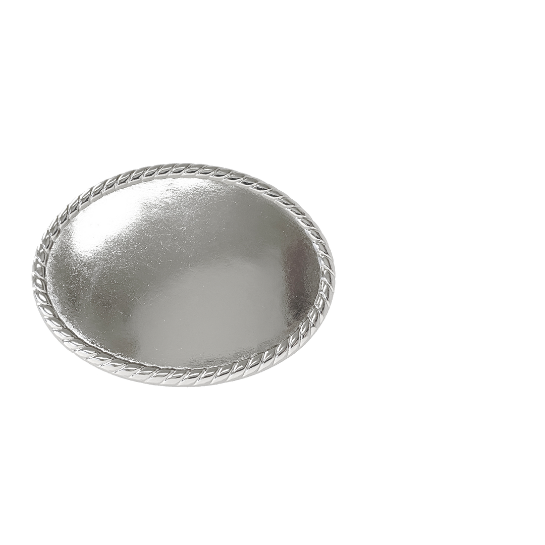 1-1/2 inch Silver, Brass, and Antique Finishes Oval Belt Buckle