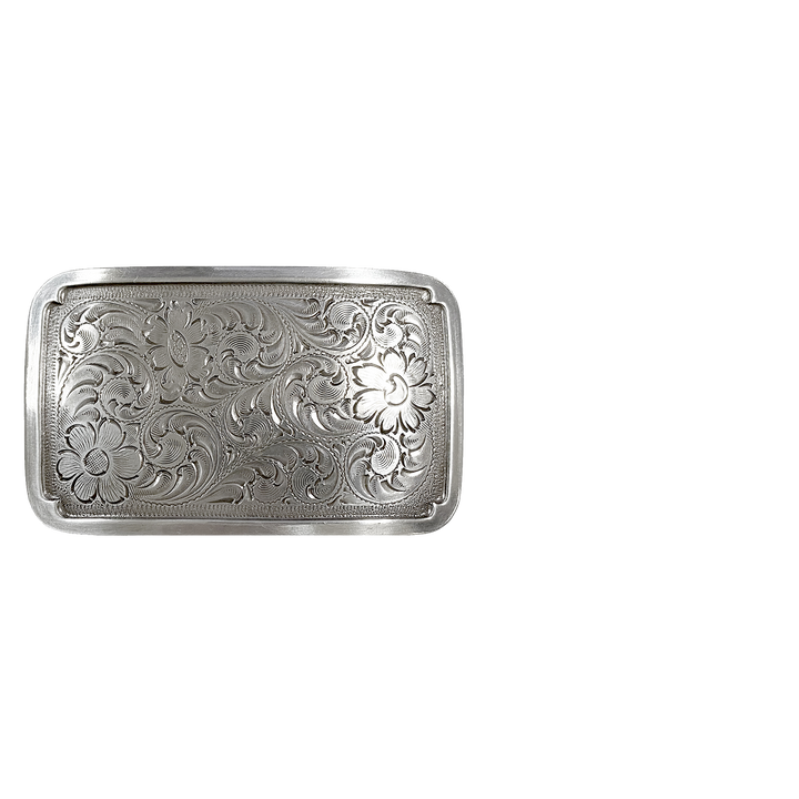 1-1/2 inch Floral Engraved Belt Buckle