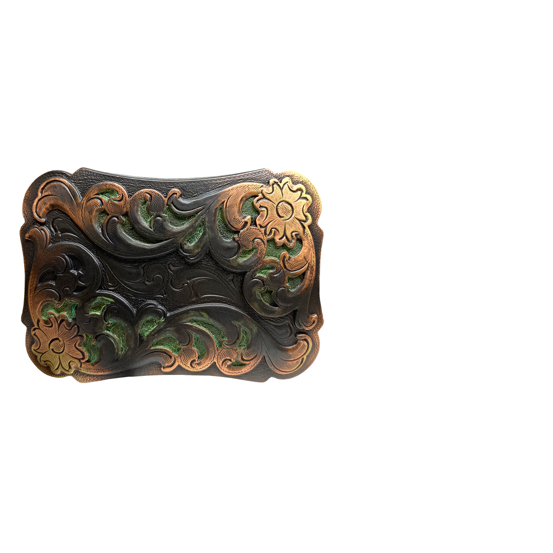 1-1/2 inch Swirl Floral Belt Buckle
