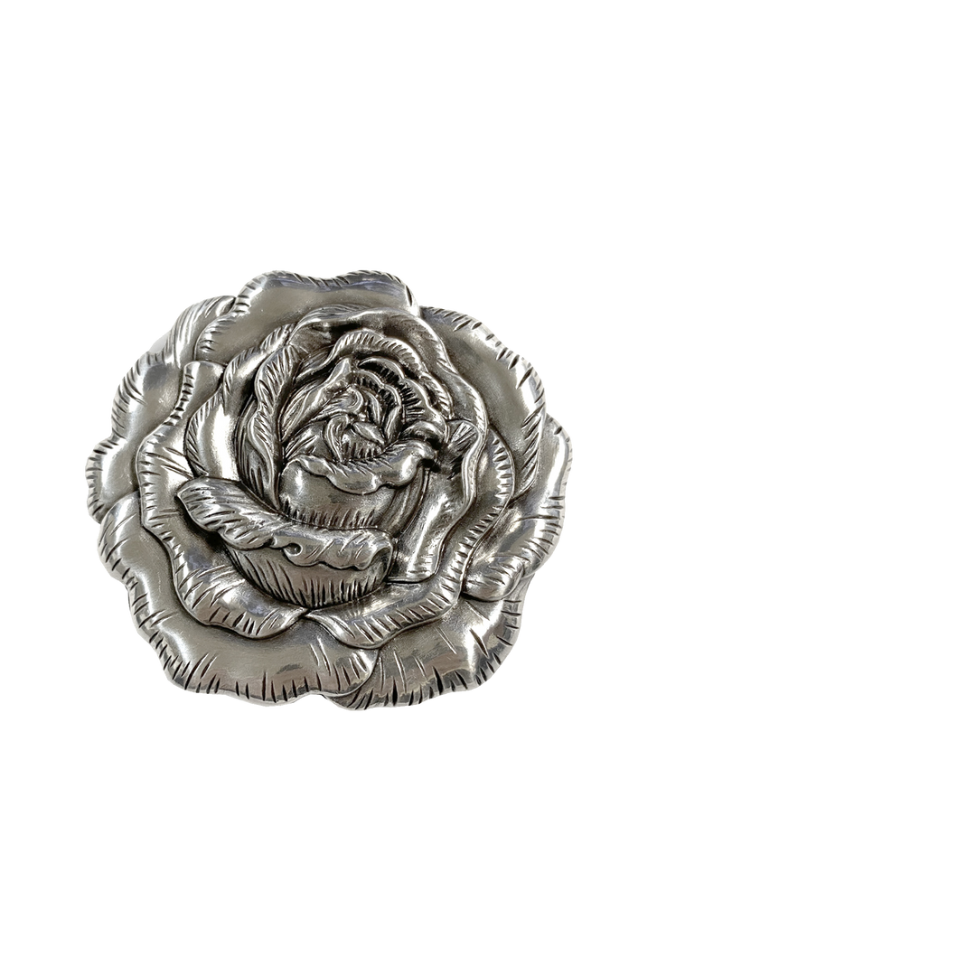 1-1/2 inch Rose Floral Belt Buckle