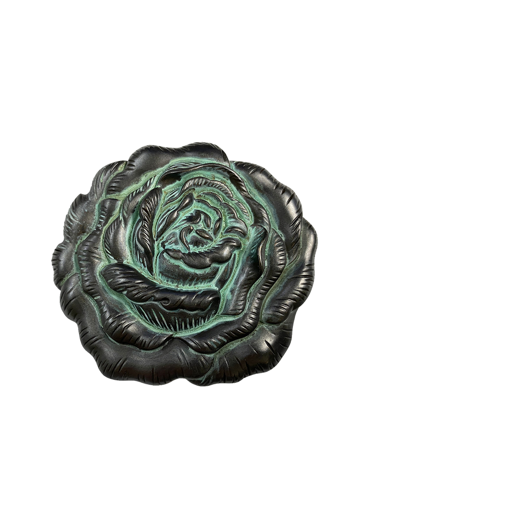 1-1/2 inch Rose Floral Belt Buckle