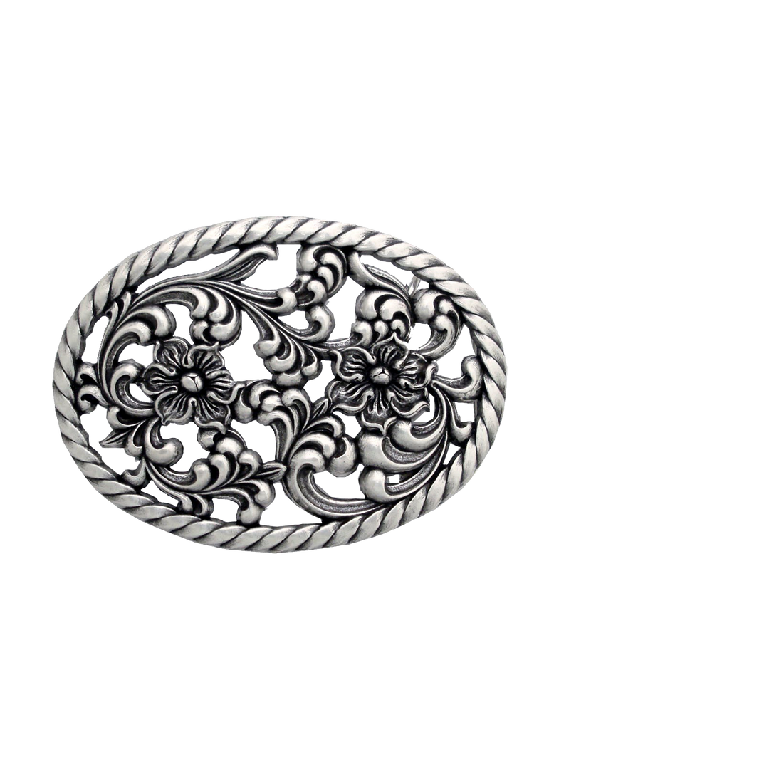 1-1/2 inch Floral Scrollwork Belt Buckle