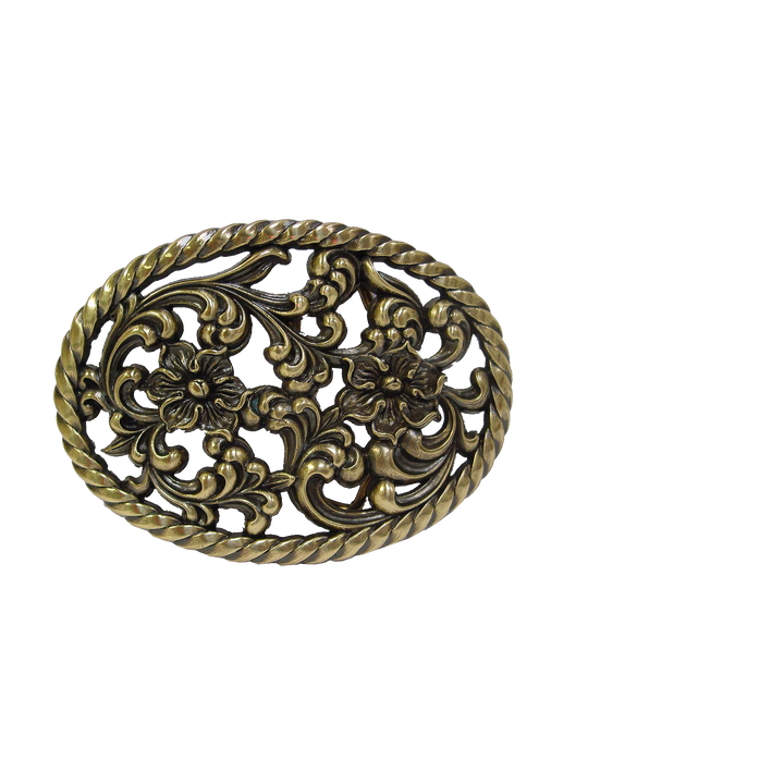 1-1/2 inch Floral Scrollwork Belt Buckle