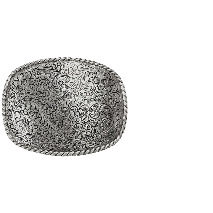 1-1/2 inch Engraved Floral Rodeo Belt Buckle