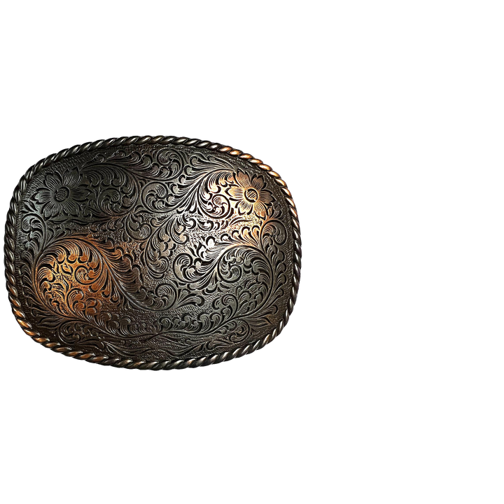 1-1/2 inch Engraved Floral Rodeo Belt Buckle