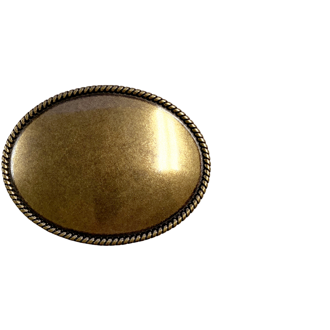 1-1/2 inch Plain Oval Rope Edge Belt Buckle