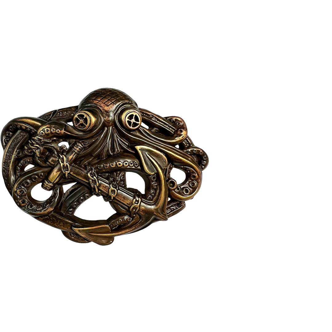 1-1/2 inch Octopus Anchor Openwork Belt Buckle