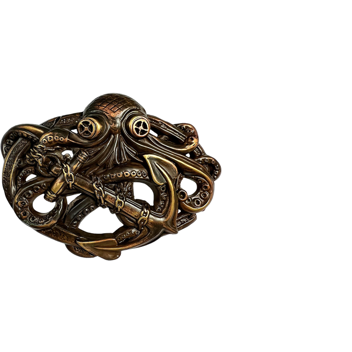 1-1/2 inch Octopus Anchor Openwork Belt Buckle