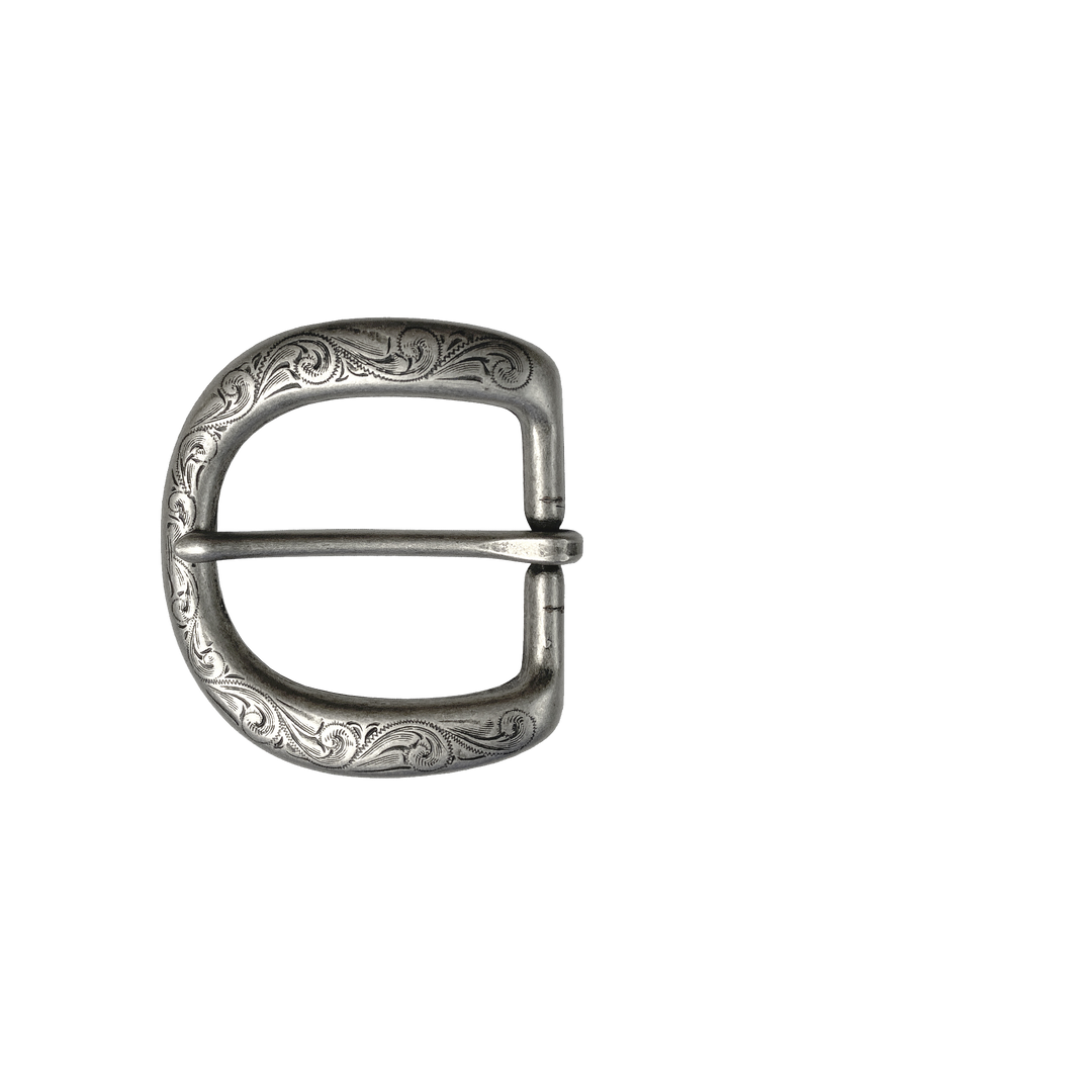1-1/2 inch Engraved D-Shape Belt Buckle
