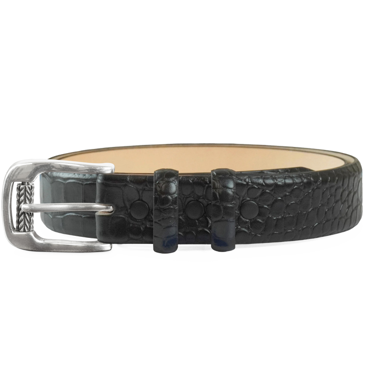 Comfort Core 1 1/8″ Alligator Embossed — Buckle BS8215K — Black