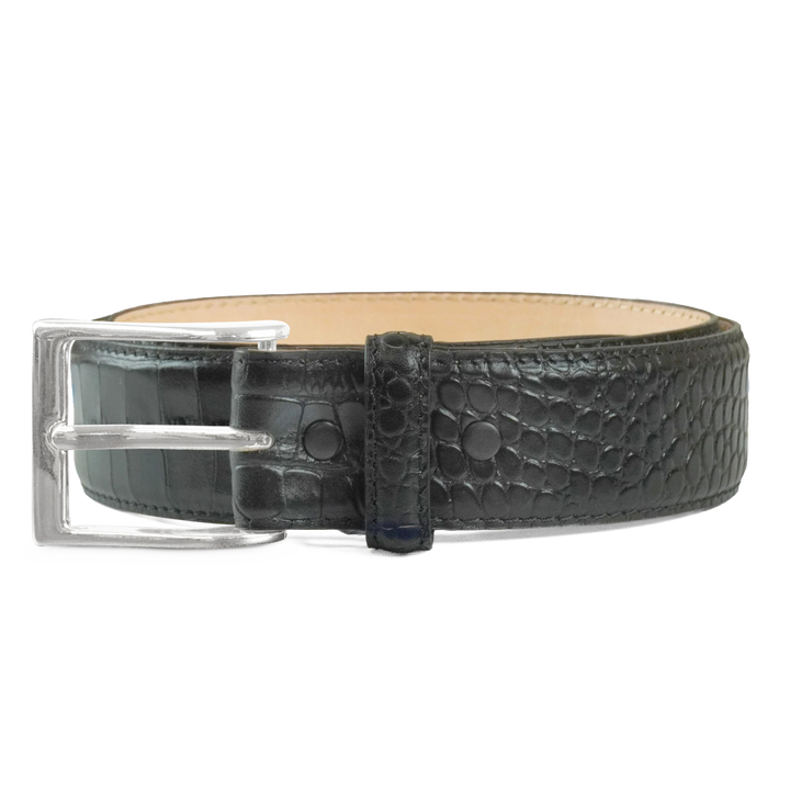 Comfort Core 1½″ Alligator Embossed Leather Belt Strap for Jeans