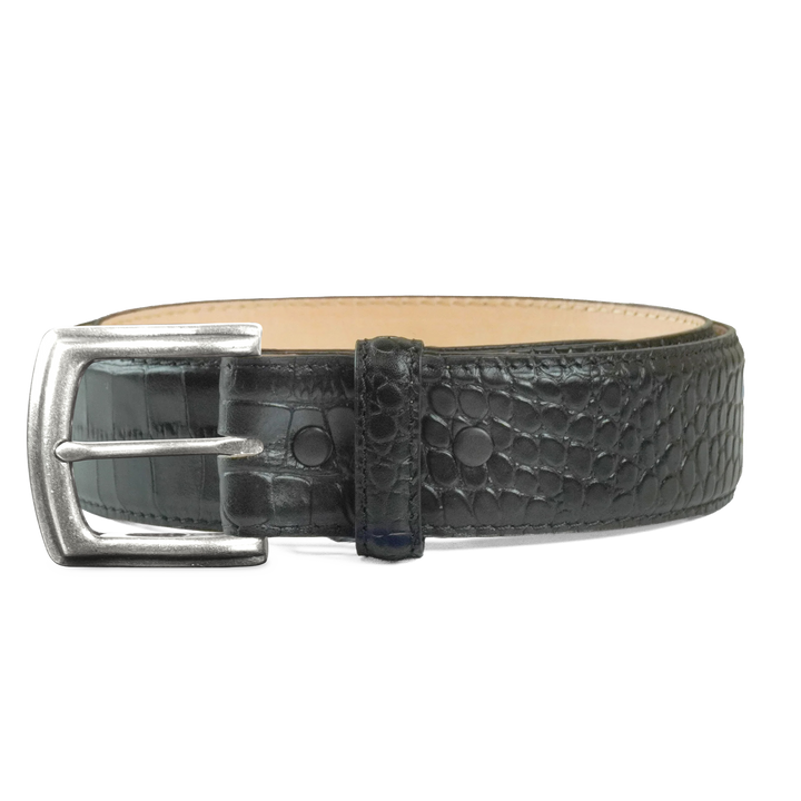 Comfort Core 1½″ Alligator Embossed Leather Belt Strap for Jeans