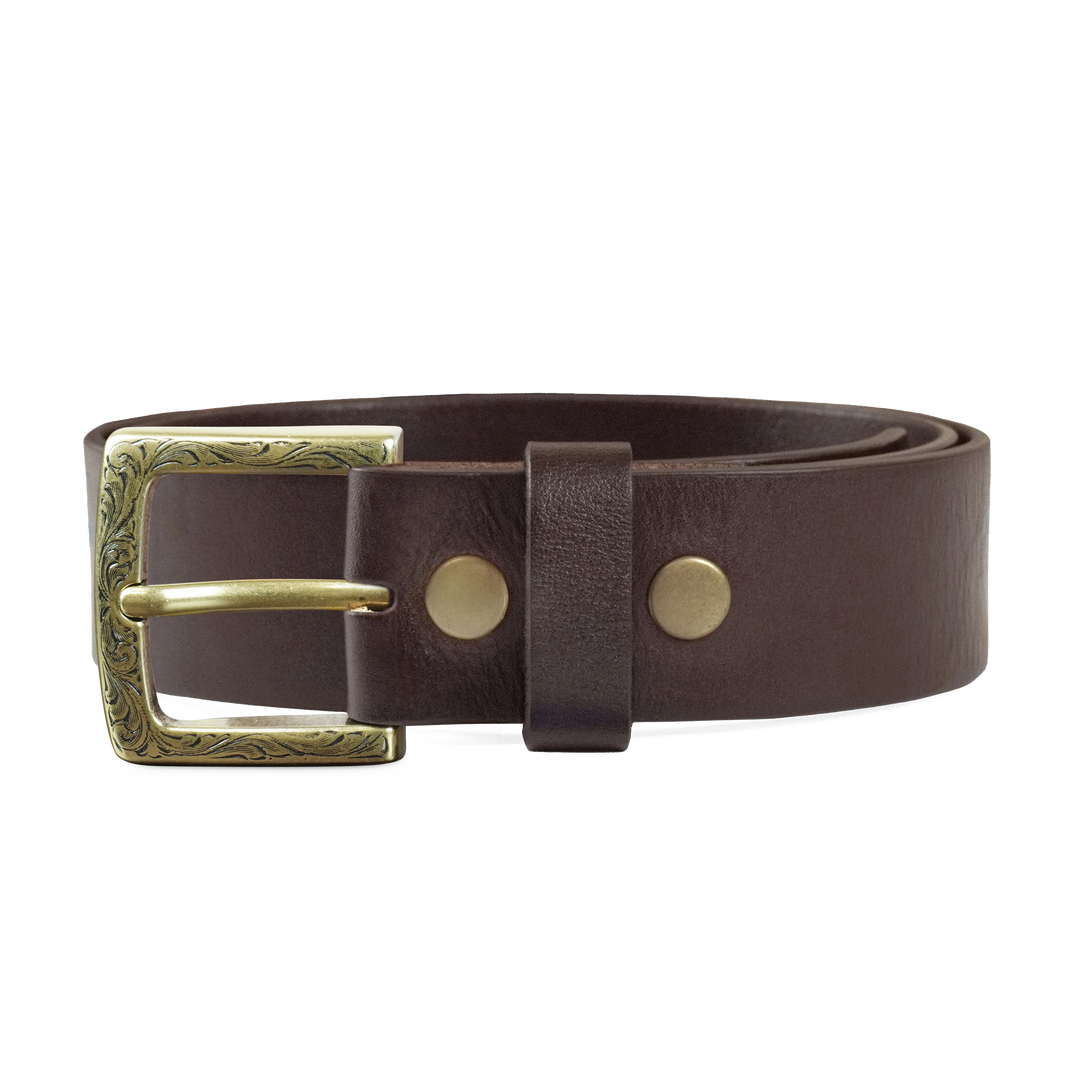 Heritage One 1 1/2″ — Engraved Vintage — Brown