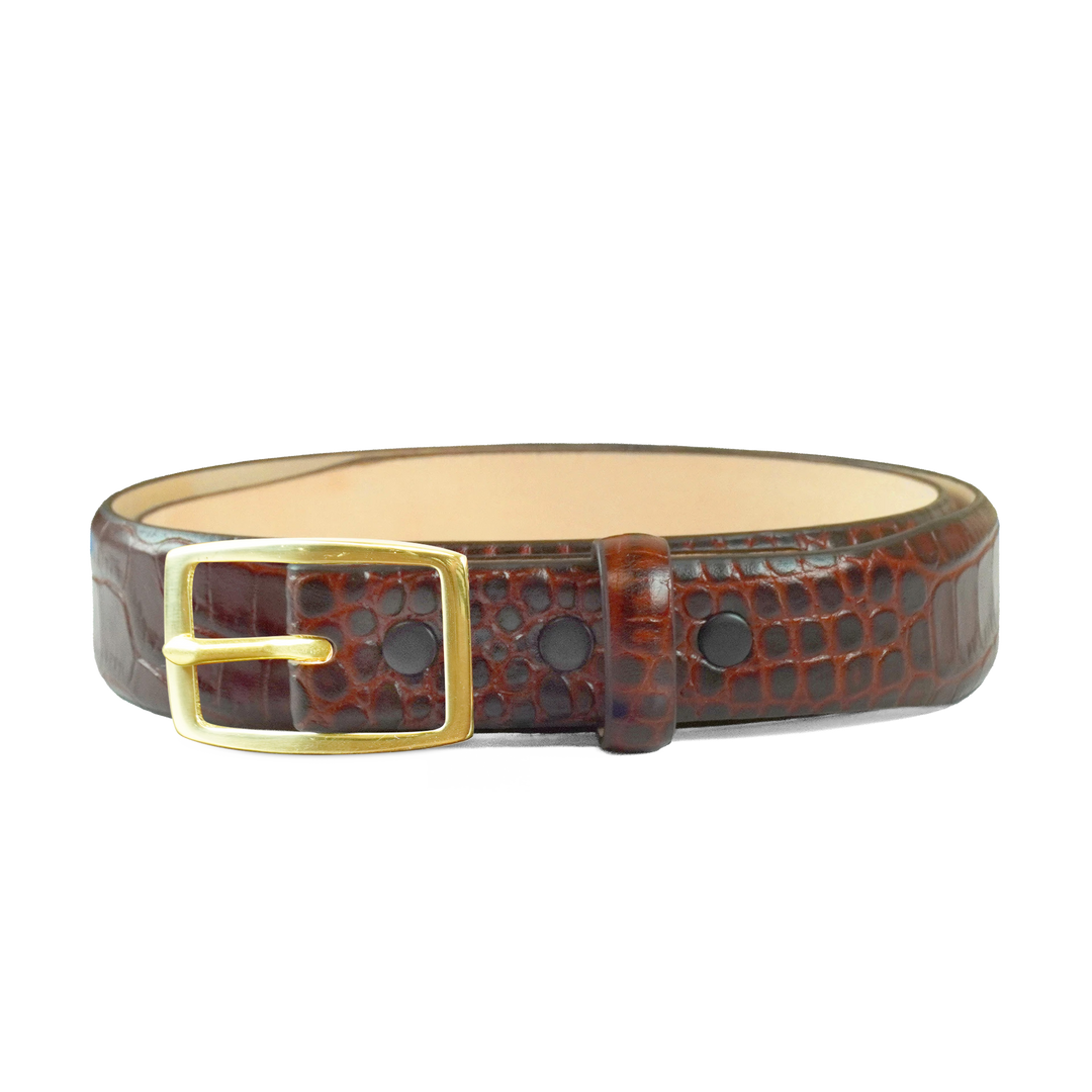 Taper Core Alligator Embossed — Classic Square — Brown